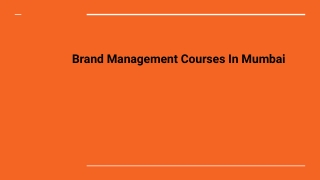 Brand Management Courses In Mumbai