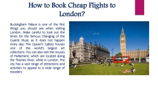 How to Book Cheap Flights to London