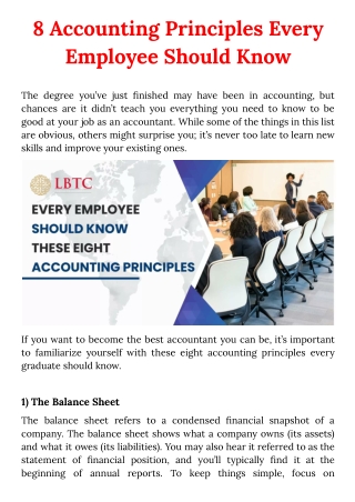 8 Accounting Principles Every Employee Should Know