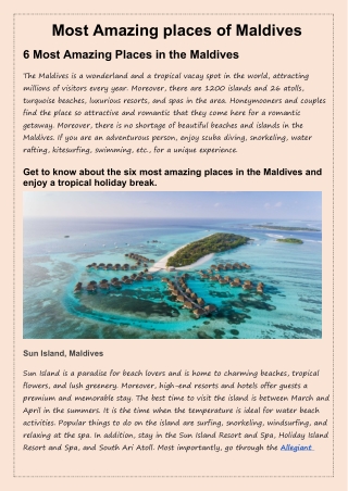 6 Most Amazing Places in the Maldives