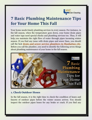 7 Basic Plumbing Maintenance Tips for Your Home This Fall