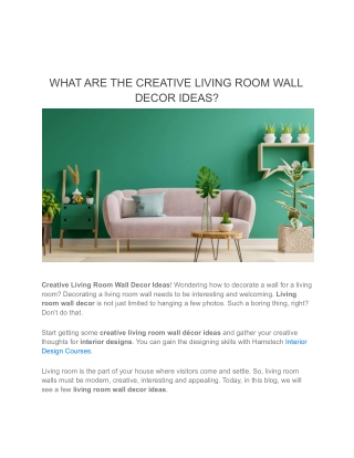 WHAT ARE THE CREATIVE LIVING ROOM WALL DECOR IDEAS