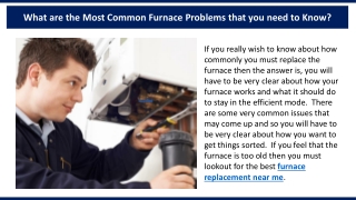 What are the Most Common Furnace Problems that you need to Know?