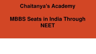 MBBS Seats In India Through NEET