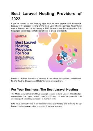 Best Laravel Hosting Providers of 2022