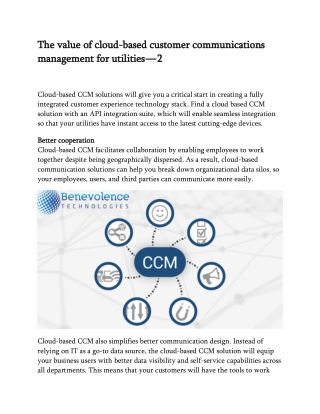 The value of cloud-based customer communications management for utilities — 2