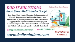 Readymade Book Store Multi Vendor System - DOD IT SOLUTIONS