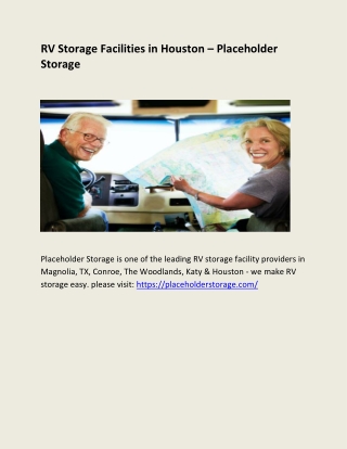 RV Storage Facilities in The Woodlands - Placeholder Storage