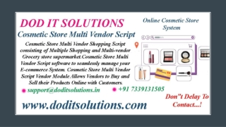Readymade Cosmetic Store Multi Vendor System - DOD IT SOLUTIONS
