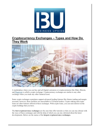 Cryptocurrency Exchanges – Types and How Do They Work