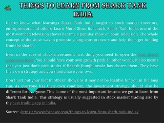 Things To Learn from Shark Tank India