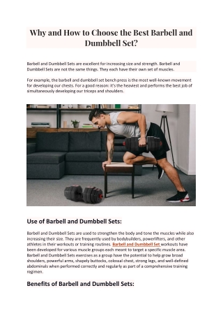 Why and How to Choose the Best Barbell and Dumbbell Set