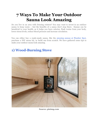 7 Ways To Make Your Outdoor Sauna Look Amazing