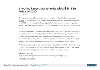 Shooting Ranges Market Expected to US$ 38.6 Bn by 2030 | TMR
