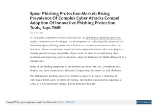 Spear Phishing Protection Market rising to a valuation of US$1,839.8 mn by 2025