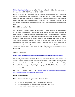 Mining Chemicals Market
