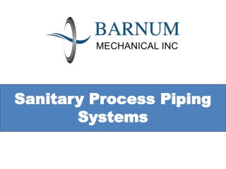 Sanitary Process Piping System