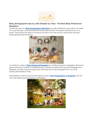 Baby photographers tips by Little Dimples by Tisha - The Best Baby Photoshoot Bangalore