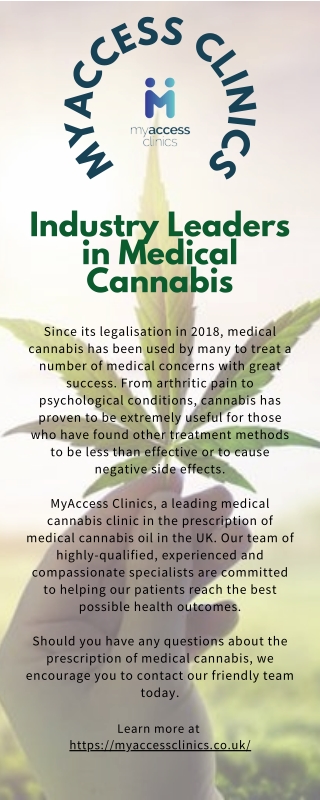MyAccess Clinics — Industry Leaders in Medical Cannabis