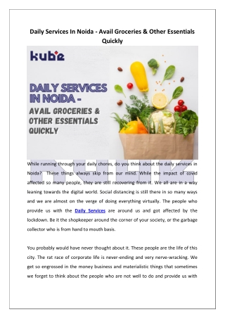 Daily Services In Noida - Avail Groceries & Other Essentials Quickly