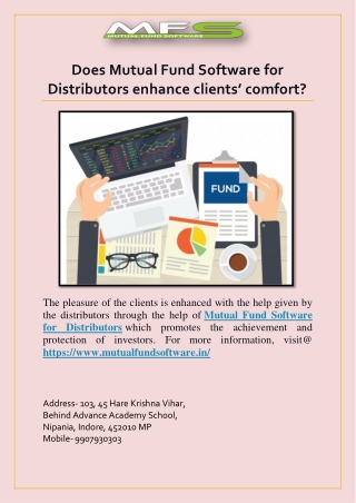 Does Mutual Fund Software for Distributors enhance clients’ comfort