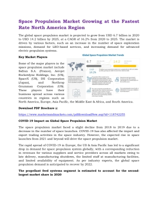 Space Propulsion Market Growing at the Fastest Rate North America Region