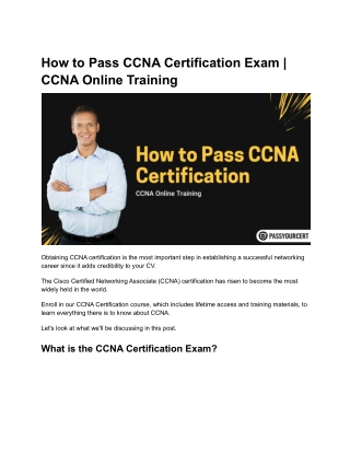 How to Pass CCNA Certification Exam | CCNA Online Training