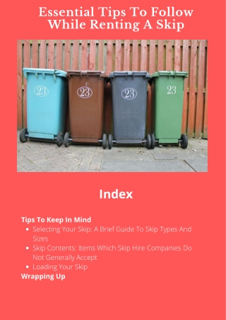 Essential Tips To Follow While Renting A Skip