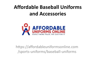 Affordable Baseball Uniforms and Accessories