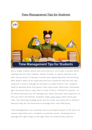 Time Management Tips for Students