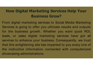 How Digital Marketing Services Help Your Business Grow