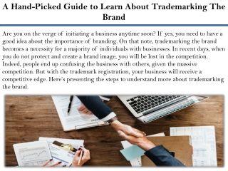 A Hand-Picked Guide to Learn About Trademarking The Brand