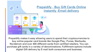 Prepaidify - Buy Gift Cards Online instantly -Email delivery