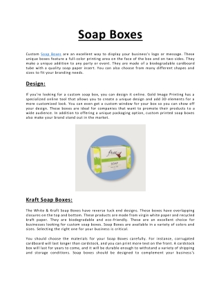 Soap Boxes