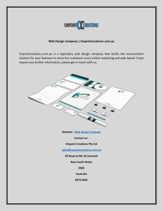 Web Design Company  Onpointcreations.com