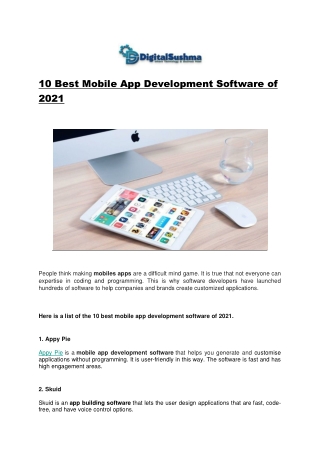 10 Best Mobile App Development Software of 2021