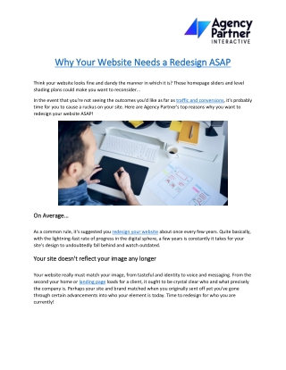 Why Your Website Needs a Redesign ASAP | Agency Partner Interactive