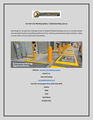 Car Park Line Marking Sydney  Citylinemarking.com