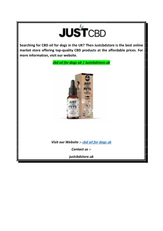 cbd oil for dogs uk  Justcbdstore.uk