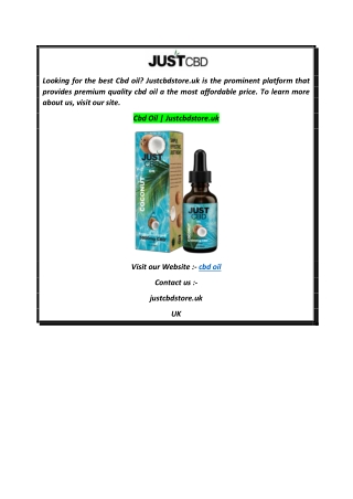 Cbd Oil  Justcbdstore.uk