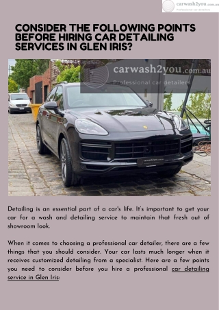 Consider The Following Points Before Hiring Car Detailing Services In Glen Iris