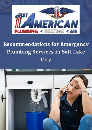 Recommendations for Emergency Plumbing Services in Salt Lake City