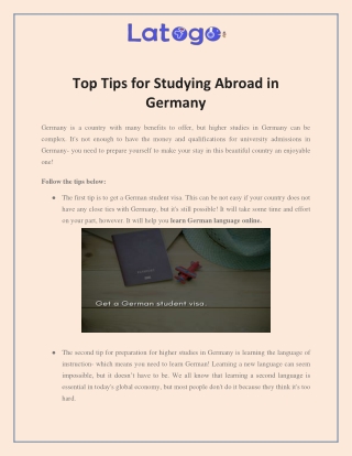 Top Tips for Studying Abroad in Germany