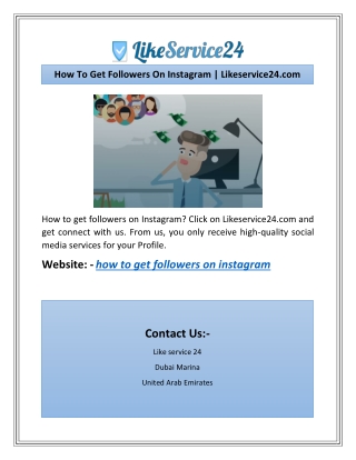 How To Get Followers On Instagram | Likeservice24.com