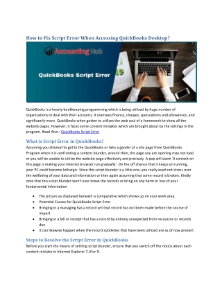 How to Fix QuickBooks Script Error