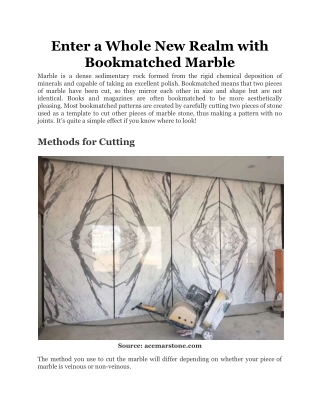 Enter a Whole New Realm with Bookmatched Marble