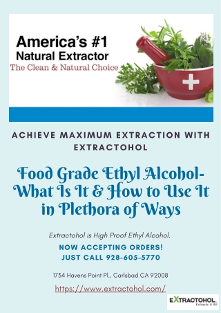 Food Grade Ethyl Alcohol- What Is It & How to Use It in Plethora of Ways