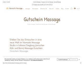 Gutschein Massage | Namaste Massage