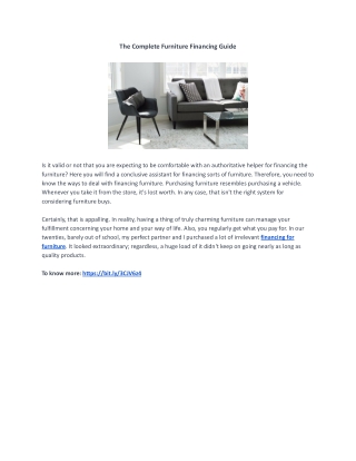 The Complete Furniture Financing Guide