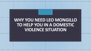Why You Need Leo Mongillo to Help You in a Domestic Violence Situation